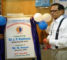 The Governor of Arunachal Pradesh Shri JP Rajkhowa inaugurating the International Centre for Gandhian Studies at University of Science & Technology, Khanapara, Meghalaya on 9th July 2015